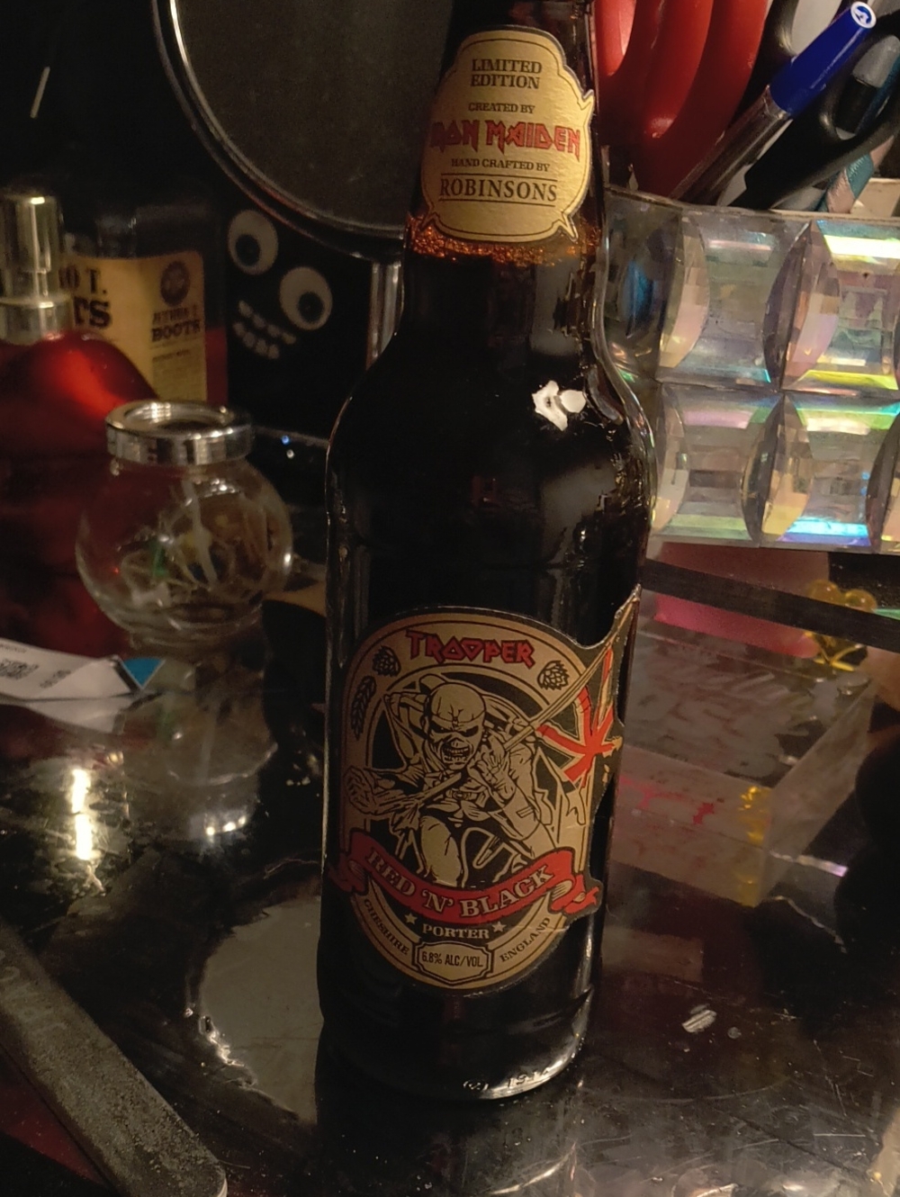 Iron Maiden Trooper Red 'N' Black Porter Beer - Black Bottle